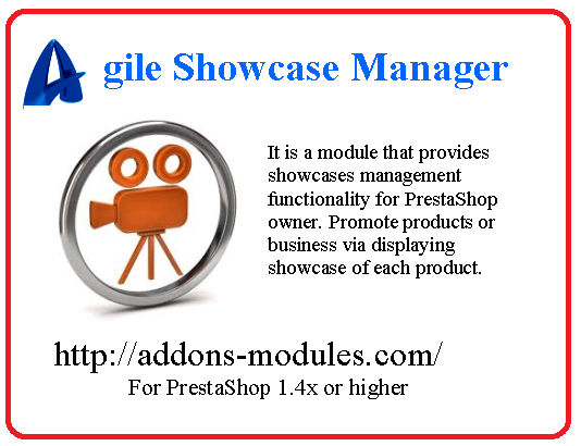Agile Prestashop Showcases manager module
