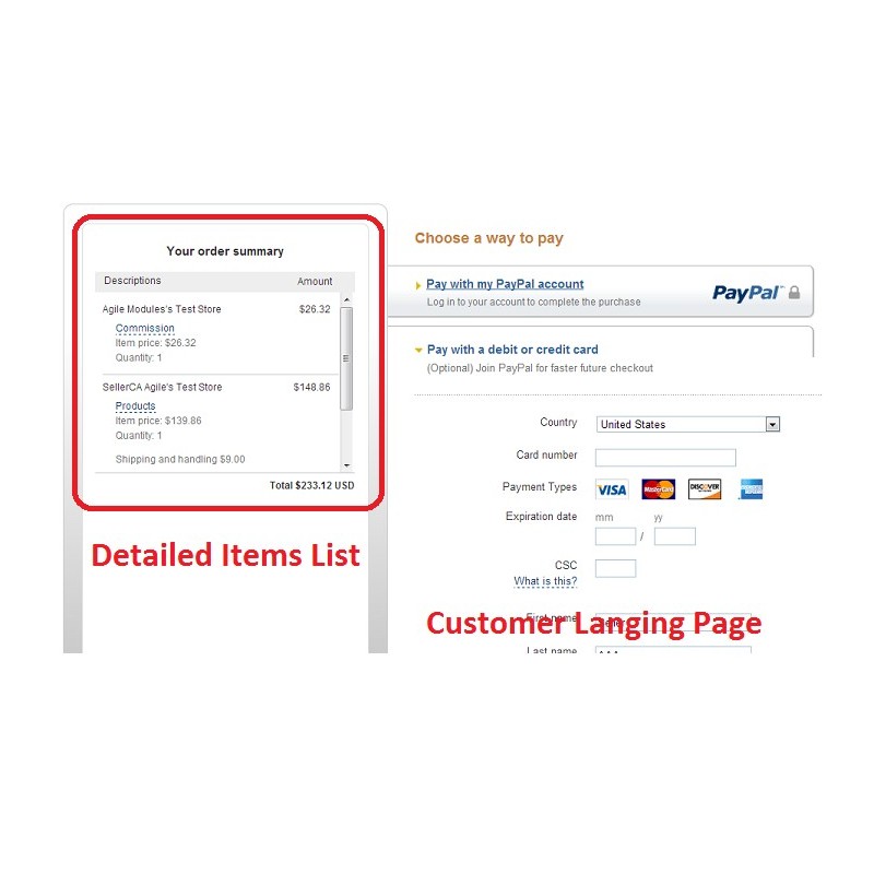 Agile PayPal Payment module - item details of each seller