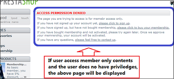 Agile-PrestaShop-membership-module-Guide-permission-denied